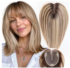 Toppers de cabello para mujeres cabello humano real, 14 pulgadas - Compara a $139