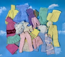 1980s Barbie Doll sized Handmade Crochet  Knit Clothes Lot E
