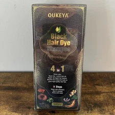 OUKEYA Black Hair Dye Shampoo 500ml 4 in 1 Natural Black Color Fast