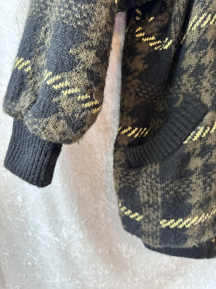 Mondi Women's Oversized Cardigan Coat Sz 38 Plaid 80s 90s VTG Retro Jacket - Image 3 of 4