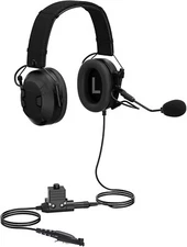Noise Cancelling Reduction Earmuffs Headset NRR 26dB Boom Mic,U94 PTT,Radio ANR