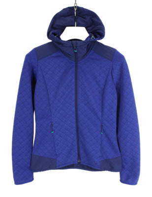 Salomon Advanced Skin Warm Kapuze Damen Klein Reißverschluss Taschen Blau