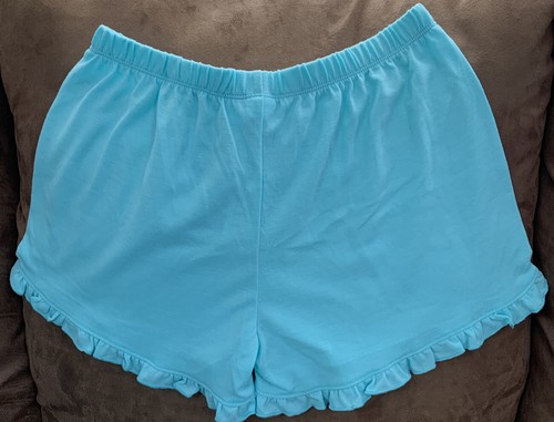 GIRLS SLEEP SHORTS SZ 14 AQUAMARINE W/RUFFLES SUPER CUTE!! - Picture 3 of 3