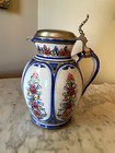 New ListingLidded Stein, Hand Painted Floral Design, Numbered and Signed