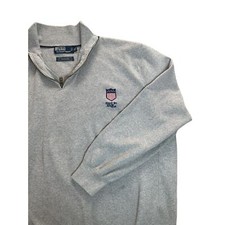 Polo Ralph Lauren Men's Sz XLT Gray 1/4 Zip Long Sleeve Pullover Sweater Cotton