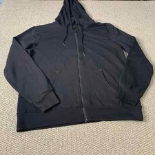 Z By Zella Womens Hoodie Sweatshirt Size Large Black Fleece Full Zip Athleisure
