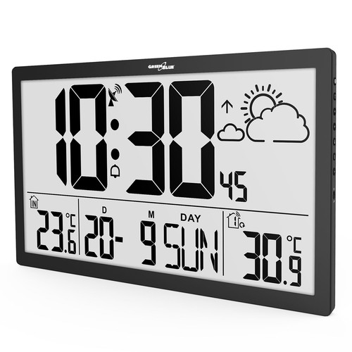 Stazione meteorologica Orologio Digitale da Parete con Sensore Esterno 37x22,5 - Foto 3 di 7