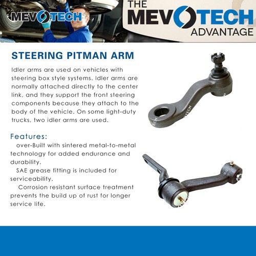 2 PCS New Pitman Arm and Idler Arm Steering Set Mevotech For 1992-1998 GMC YUKON - Picture 9 of 10