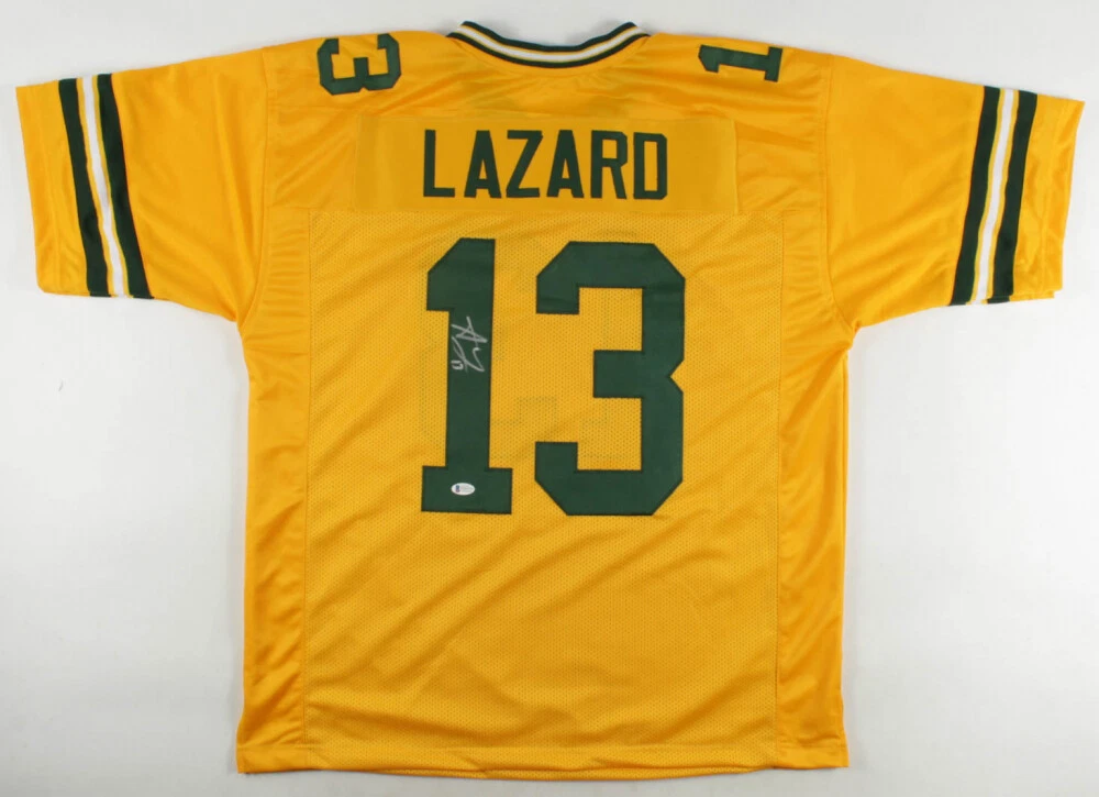Allen Lazard Signed Green Bay Packers Throwback Jersey Beckett COA Iowa State