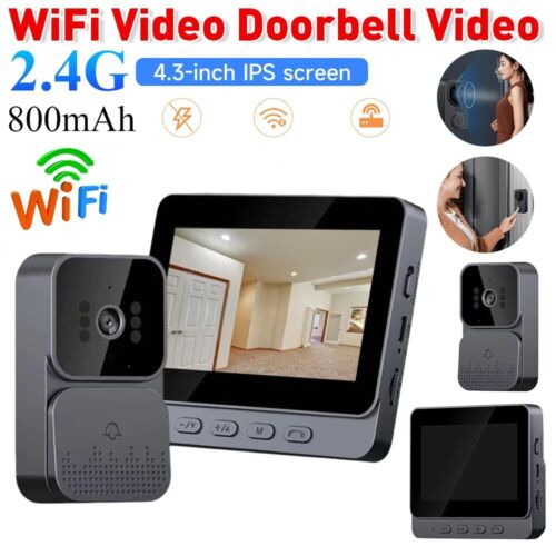 4.3 Inch IPS Screen 2.4G Wireless Intercom Doorbell Wireless Smart Video 1080P