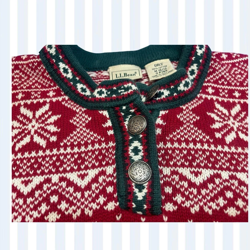 Suéter Navidad Vintage LLbean Niñas Foto 4 de 4