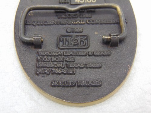 STATE OF TEXAS SESQUICENTENNIAL CELEBRATION 1836 -1986 BELT BUCKLE TEXOMA BRASS - Picture 4 of 6