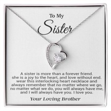To My Sister Necklace, Birthday GIft For Little Sister, Birthday Gift