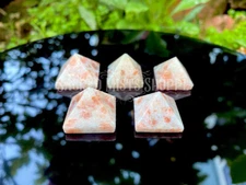 Small Sunstone Crystal Pyramid 18-20mm for Grid Freedom Abundance Leadership