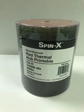 100 PRODISC SPIN-X CD CD-R RED THERMAL HUB PRINT, DIAMOND BOTTOM 80R48D-RTH100B