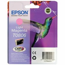Image of Genuine Epson T0806 Light Magenta Printer Ink Cartridge C13T08064011