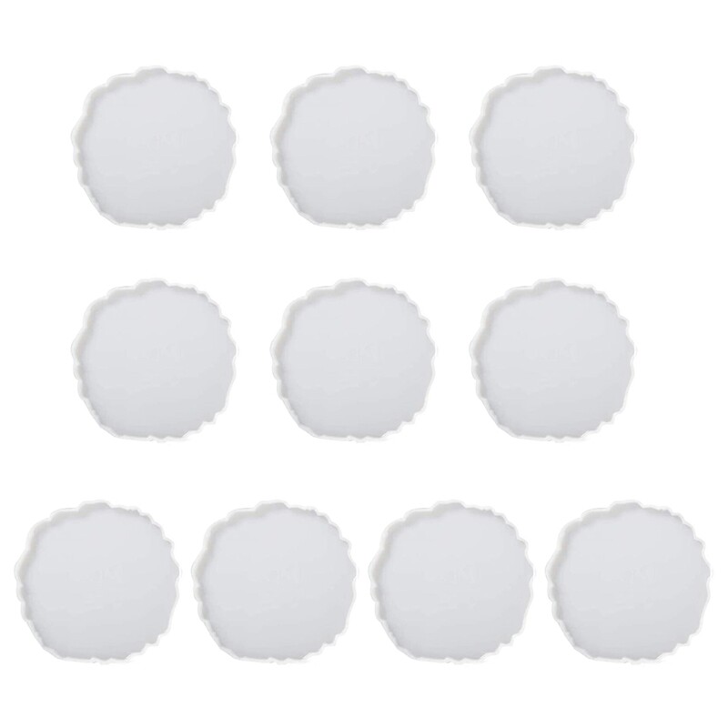 10 Pcs Glossy Mug Pad Resin Casting Mold Set Crystal Mold