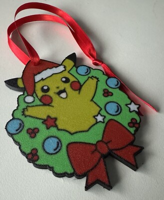 Pokemon Pikachu Christmas Themed 3D Printed Bauble Unique Gaming Gift Nintendo