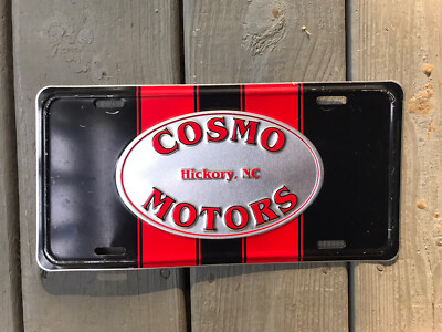 Cosmo Cars Sign COSMO MOTORS Hickory North Carolina Dealership License Plate NC Booster ...