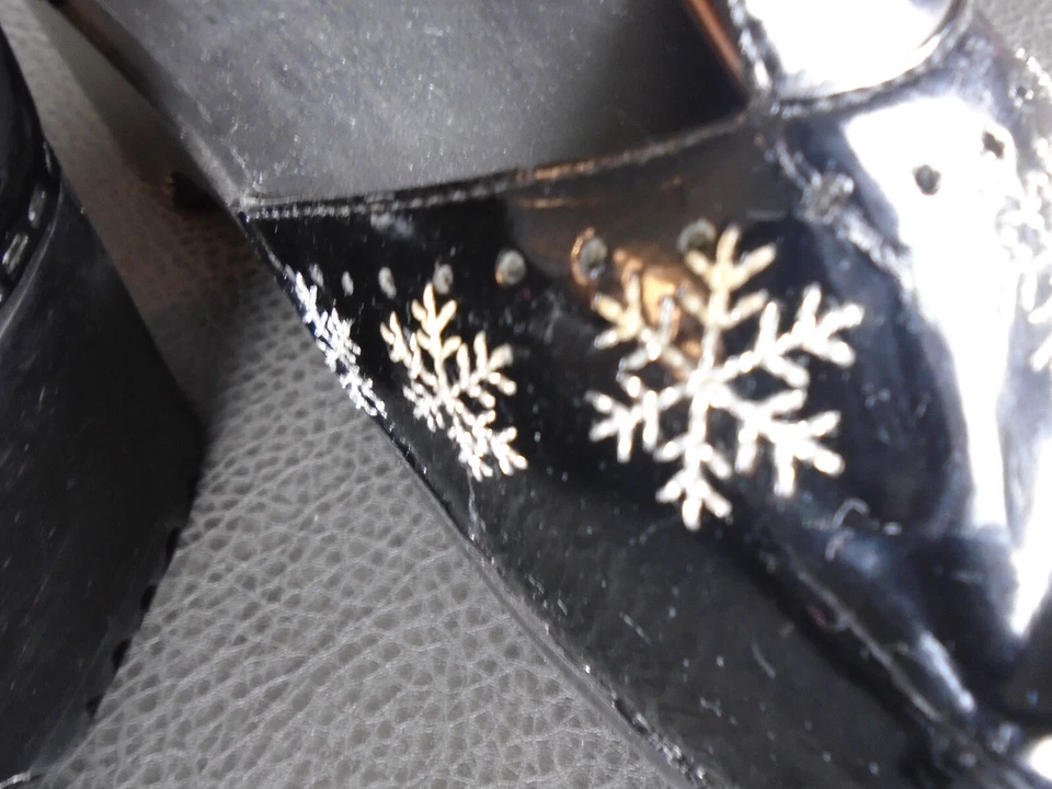 Zapatos Hanna Andersson 40 Mary Jane charol negro copo de nieve bordado Foto 3 de 4