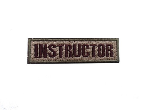 INSTRUCTOR TAB TACTICAL USA ARMY EMBROIDERED HOOK LOOP PATCH DESERT TAN - Picture 3 of 5