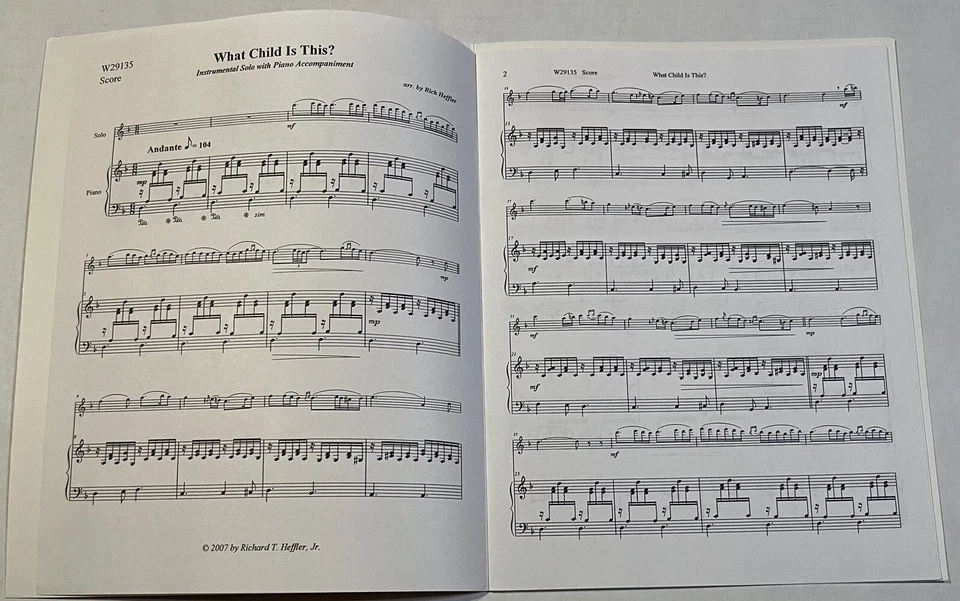 What Child is This? Rich Heffler Advanced Tenor Saxophone Piano Sheet Music NEW - Image 2 of 4