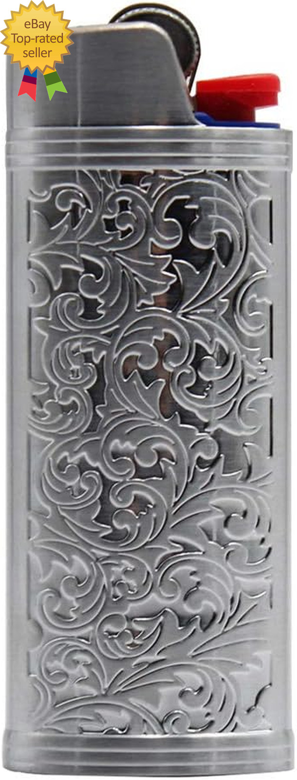 Case Cover Holder Vintage Floral Stamped For Bic Full Size L