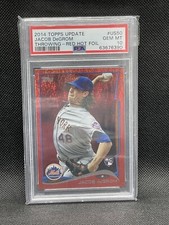 2014 Topps Update Red Hot Foil #US50 Jacob deGrom RC Rookie PSA 10 Gem Mint Mets