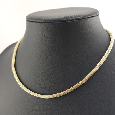   Pierre Lang Halskette Collier Anhänger Strick Kette Perle Magnet Gold Go 56  
