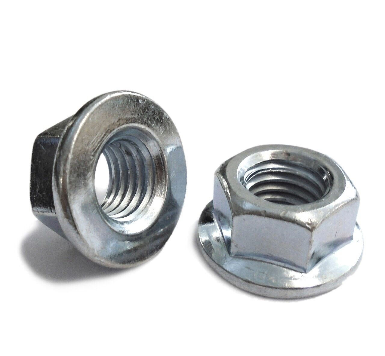 Hex Plain Flange Nuts in Bright Zinc Plated NON SERRATED Flanged Nuts