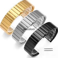 Brushed Solid Stainless Steel Watch Band Bracelet Strap Clasp Buckle Replacement