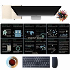 Large Mouse Pad Desk Mat 16 Productivity Techniques XL Desk Pad Office Gaming
