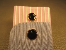 Contemporary Classic Onyx Yellow Gold Plated Cuff Links