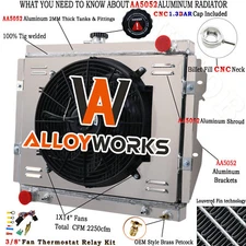 3 Row Radiator Fan Shroud For Toyota 4Runner Pickup RN60 2.4L 22RE AT 1984-1995