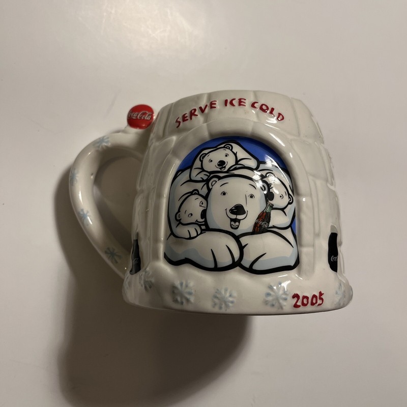 Coca Cola Igloo Polar Bear Coffee Mug Serve Ice Cold Coke Collectible 2005