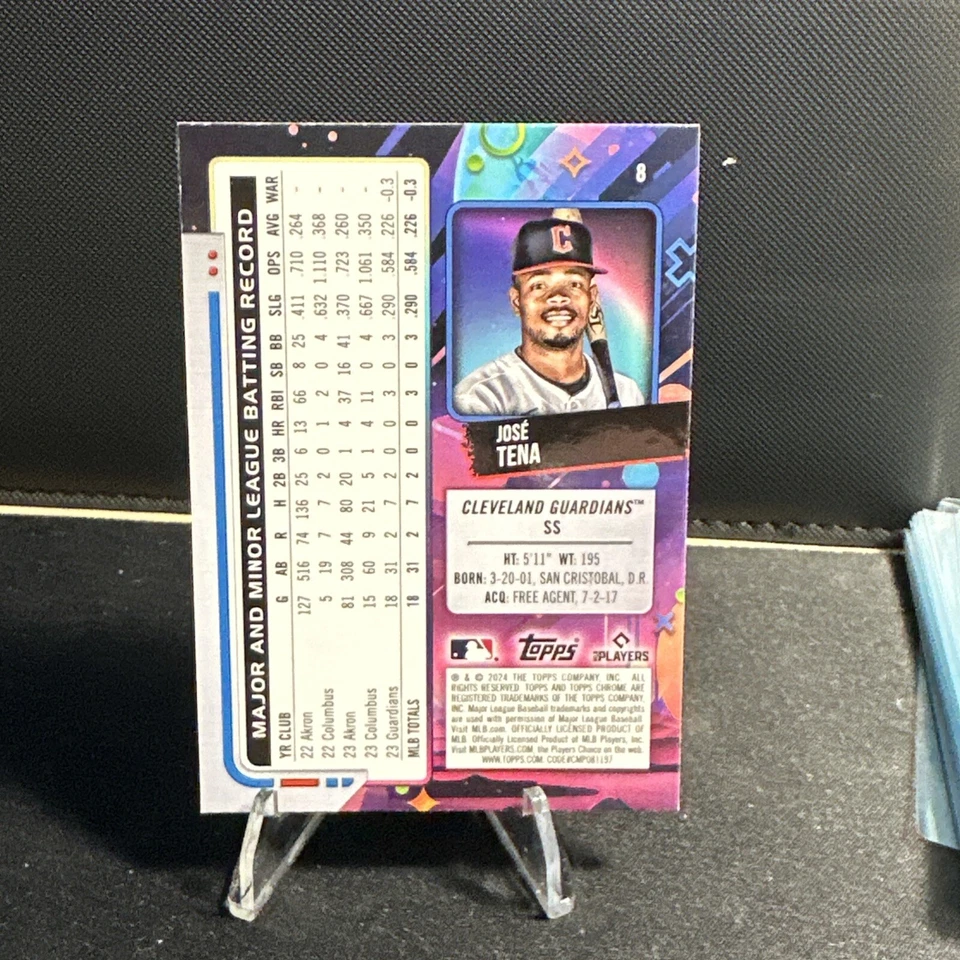 2024 Topps Cosmic Chrome Green Space Dust Refractor /75 Jose Tena José Rookie RC - Image 2 of 2