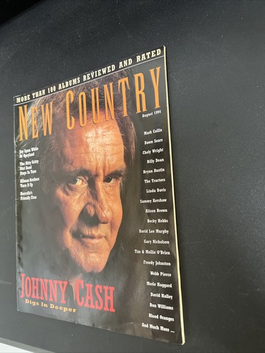 JOHNNY CASH New Country Magazine Aug. 1994 Incredible Photos 8 Page INTERVIEW - Picture 2 of 3