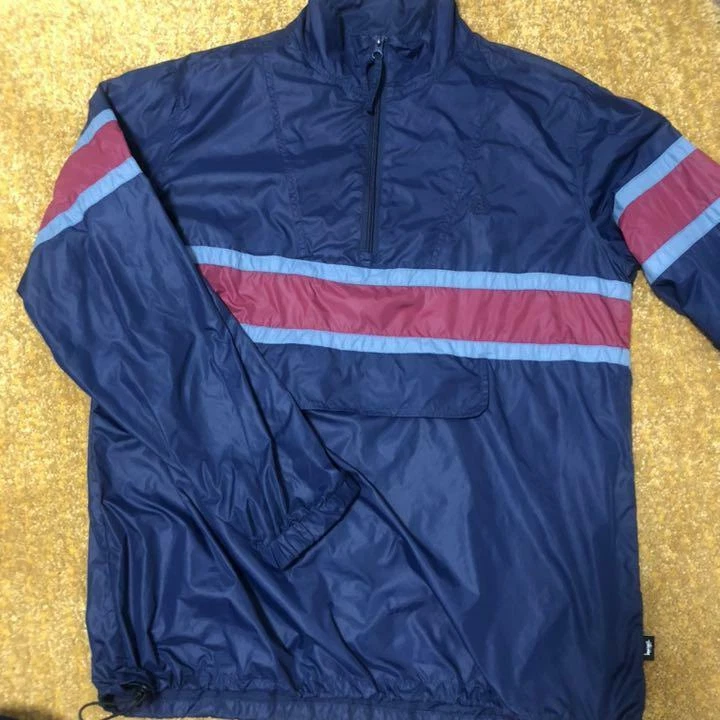 Stussy Nylon Jacket Anorak jacket m size navy red line