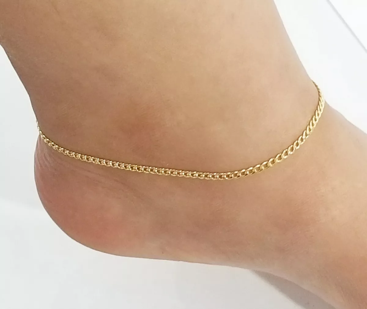 Real 10k Yellow Gold Ladies Anklet 10