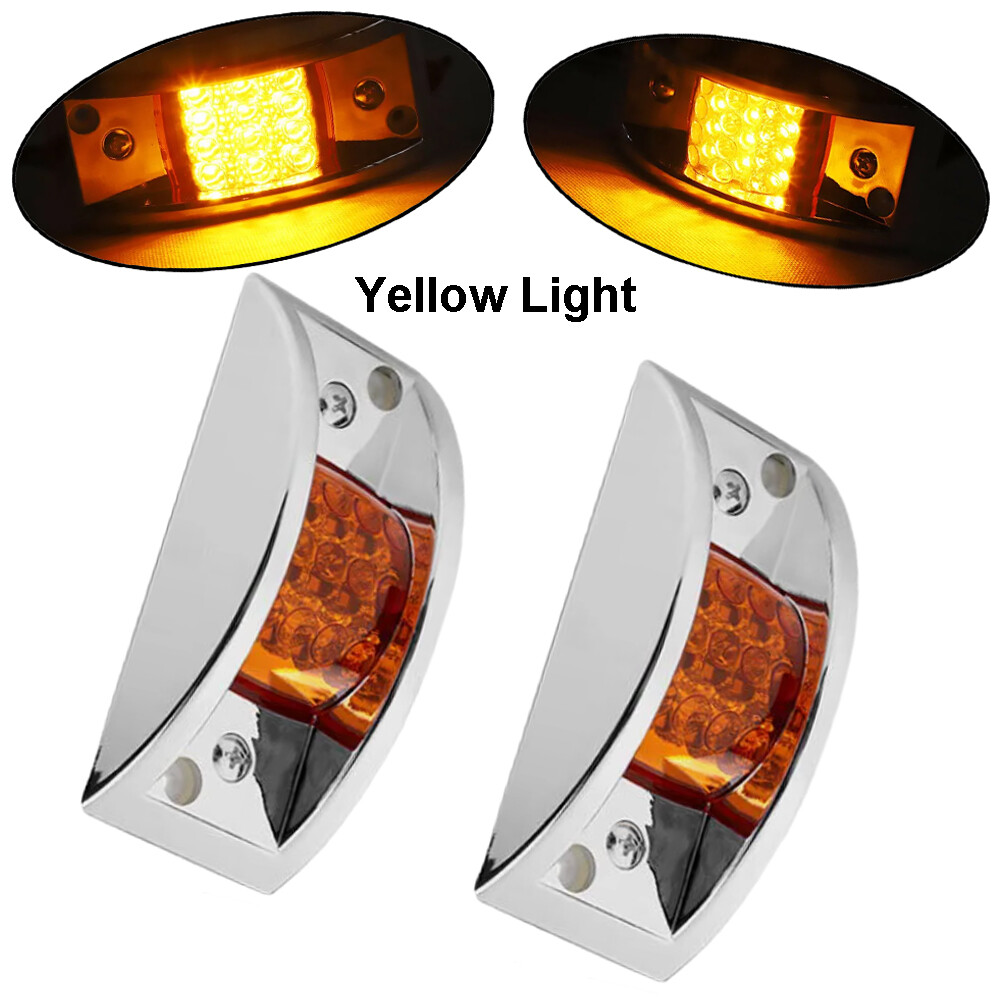 2-Pack Clear Side Marker Lights for 12V-24V Trucks Trailers Campers