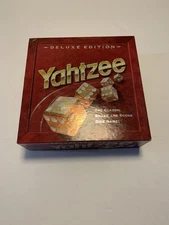 Yahtzee Deluxe Edition 1997 Hasbro Board Game w/ Gold Dice
