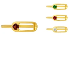18K Gold Over Brass Round Cut Gemstones Ring Jewelry Size 5-8 RM-1783 TGR1060