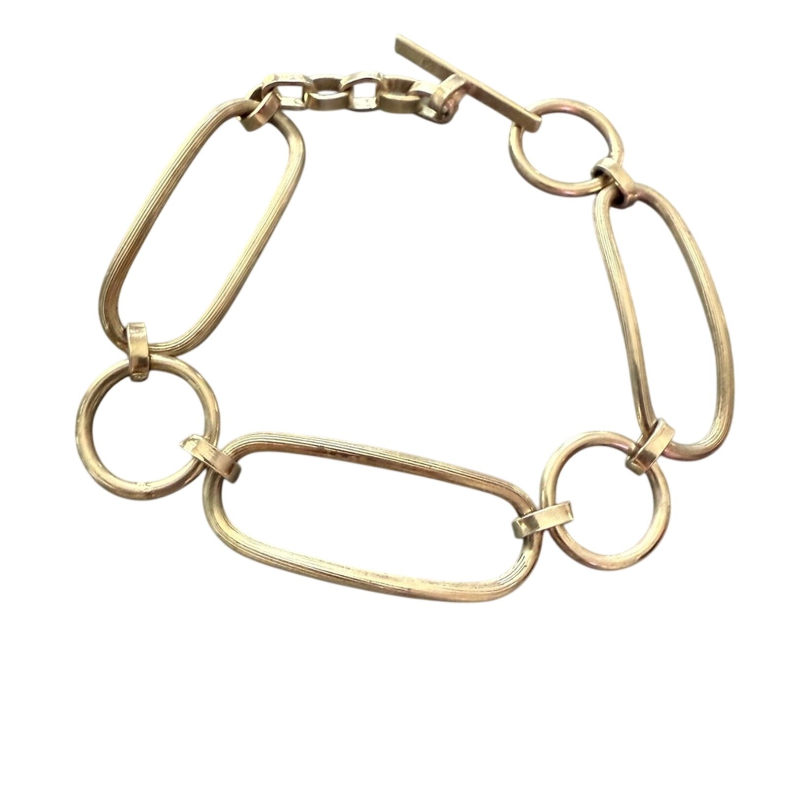 925 Sterling Silver Chainlink Toggle Bracelet - image 1