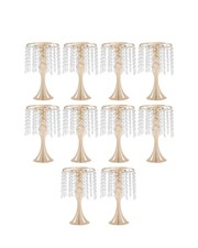 10pcs Gold Flower Stand for Wedding Table Centerpieces Crystal Flower Vases