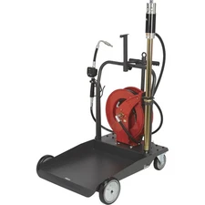 Ironton Air-Operated 5:1 Oil Pump Kit with Cart and Hose Reel, 3.7 GPM,