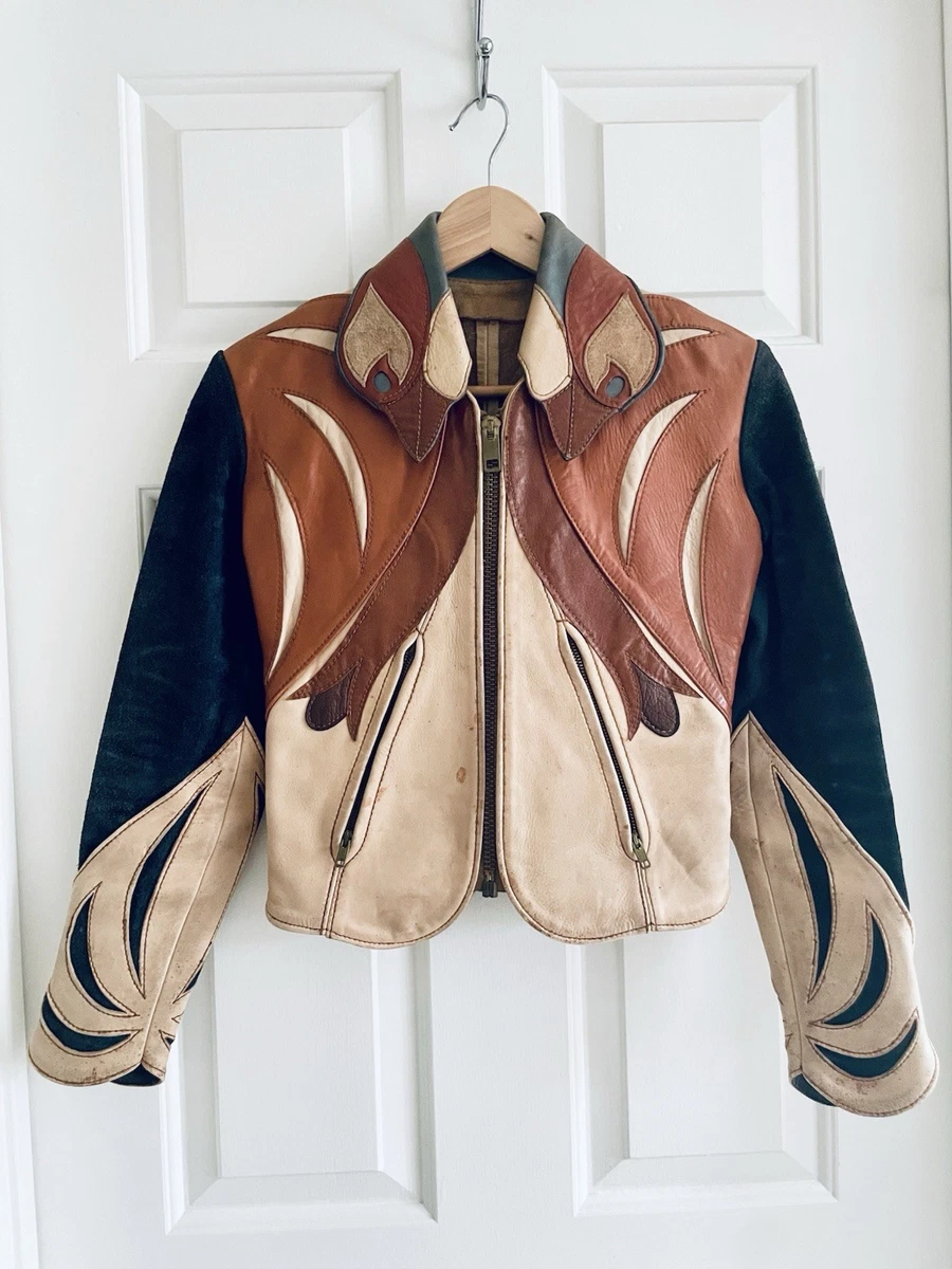 ジャケット・アウター 80s east west real leather jacket BQ43 East West Musical Instruments Leather Jacket Vintage Moto Biker