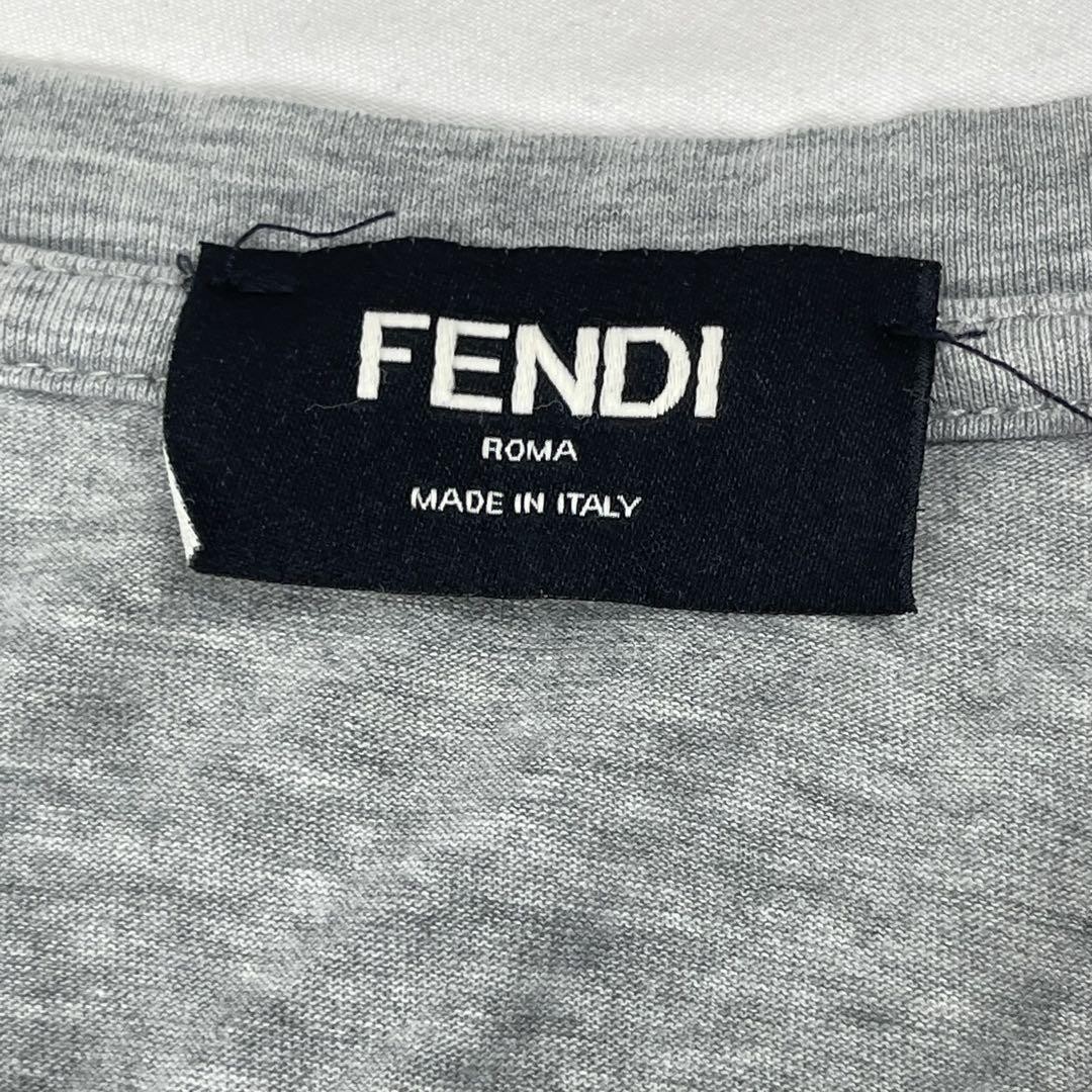 FENDI Logo T-shirt, size M, short sleeve, grey | eBay