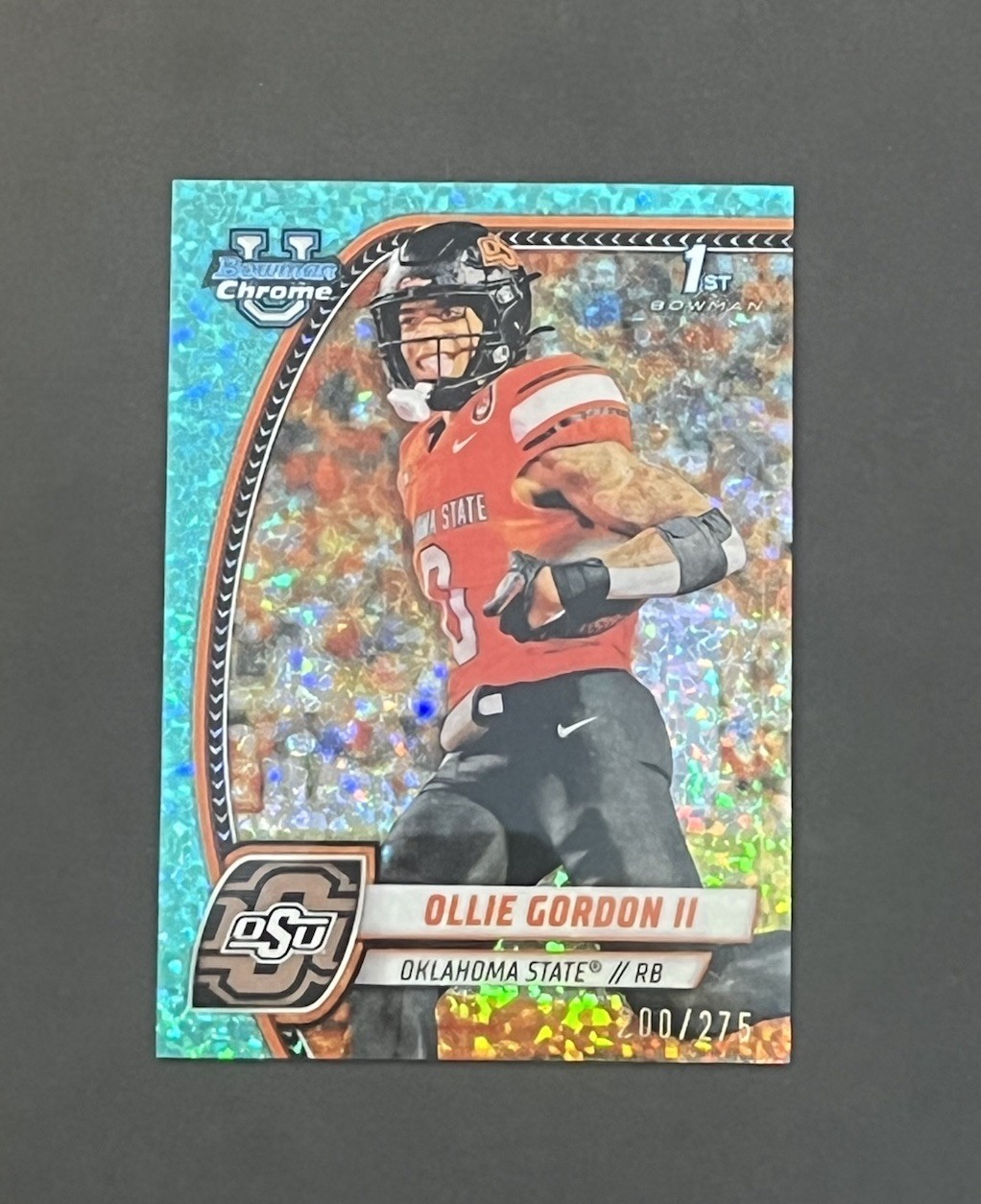 2024 Bowman University Chrome #197 Ollie Gordon II Aqua Mini-Diamond /275