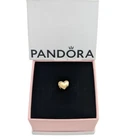 New 100% Authentic  PANDORA 14k Gold Engravable loved Heart Mini Charm 763998C00