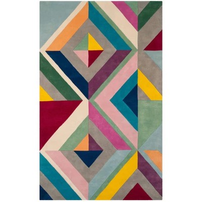 Handmade Tufted Wool Rug with Modern Geometric Design Home Decor Carpet